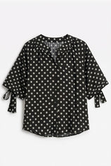 Womens Black Polka Dot Blouse Tops | CicyBell