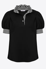 Womens Black Summer Puff Sleeve Blouses | CicyBell