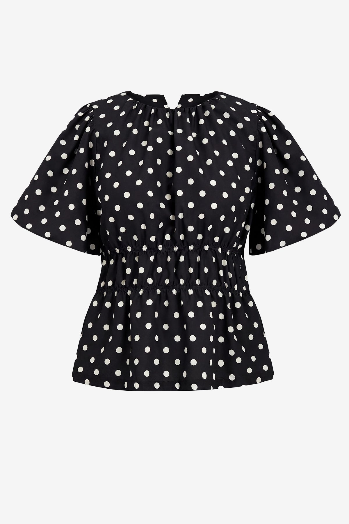 Womens Black Polka Dots Peplum Blouses  | CicyBell
