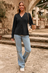 Cicy Bell Womens Black Cardigan Sweaters