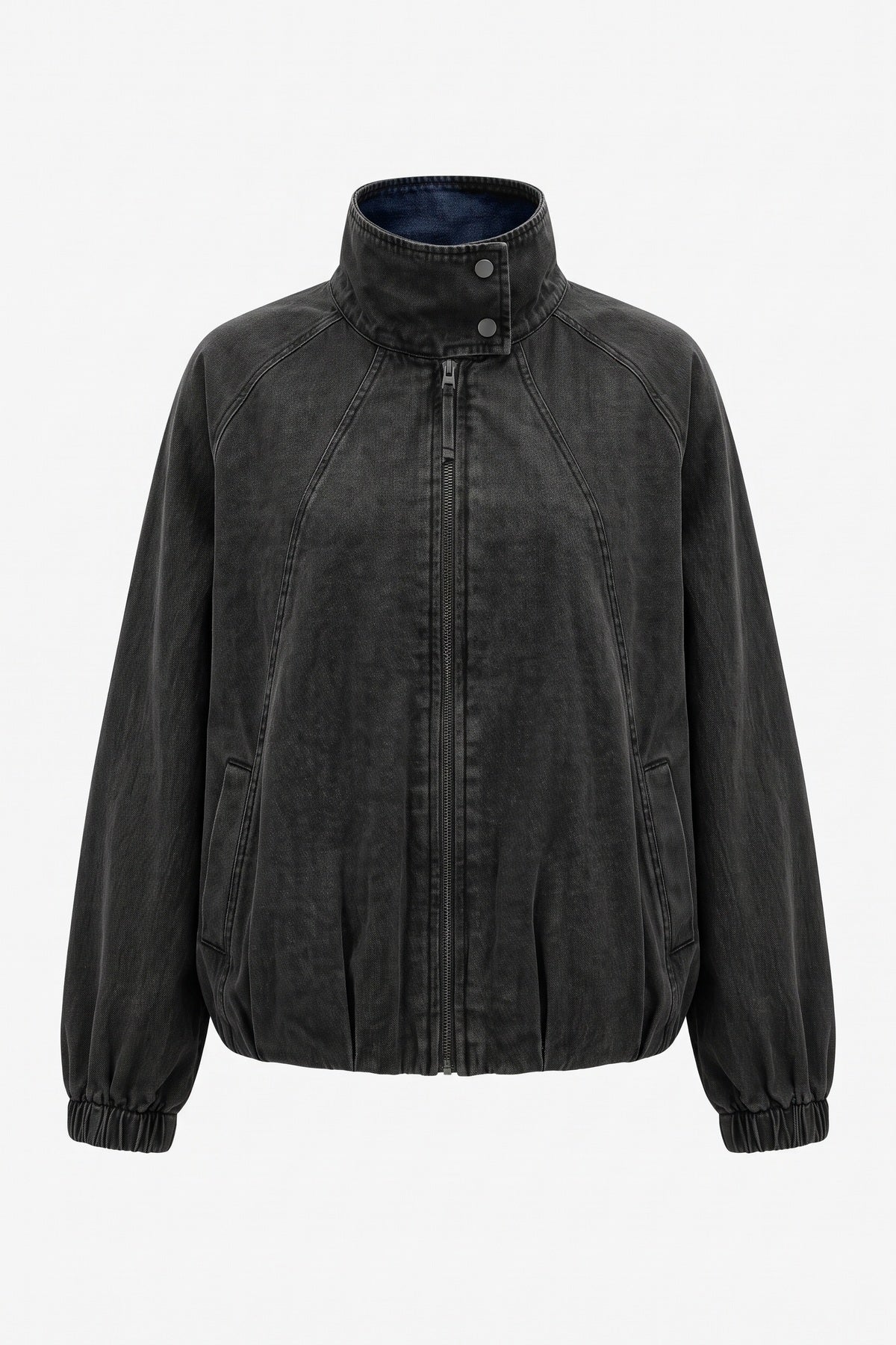 Womens Black Oversized Denim Bomber Jacket | CicyBell
