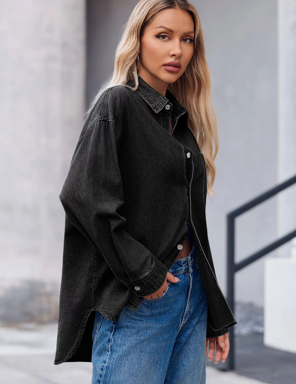 CicyBell-Womens-Black-DenimShirt-H9H330_4.webp