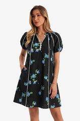 Womens  Black Puff Sleeve Mini Dresses | CicyBell