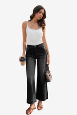 Womens Black Baggy Wide Leg Jeans | CicyBell