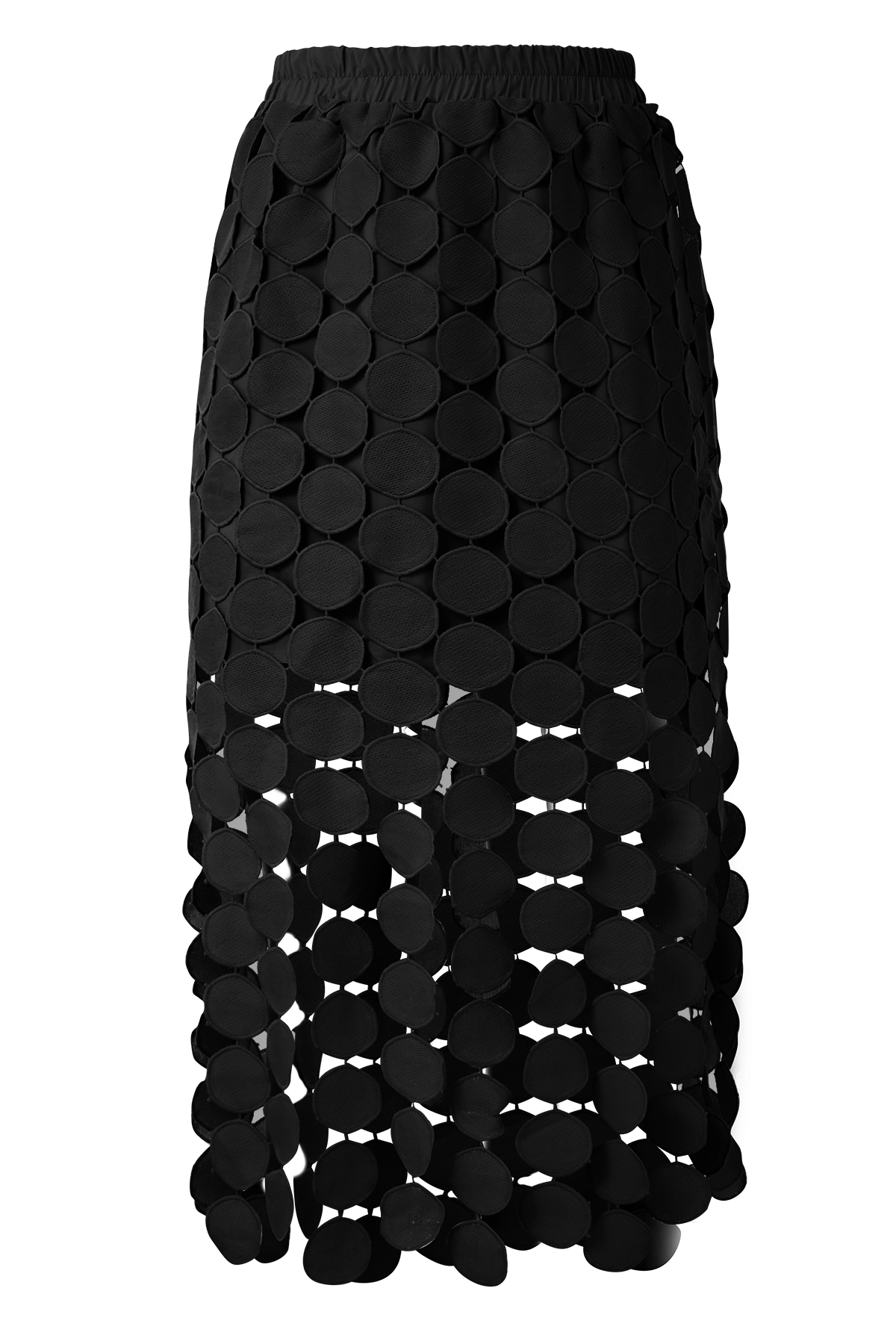 Cicy Bell Womens Black Hollow Out Fringe Hem Maxi Skirts