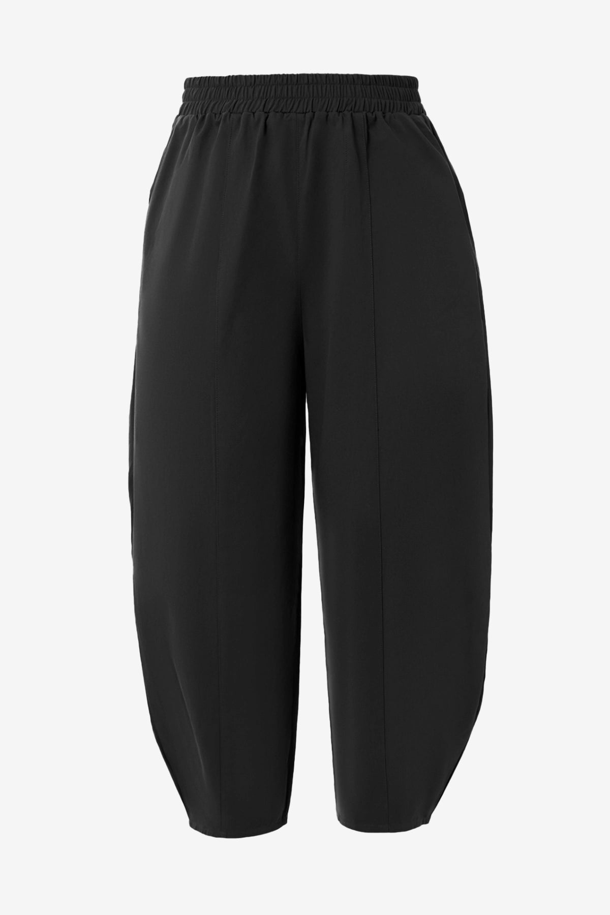 Breathable Black High Waisted Cotton Ankle Pants | CicyBell