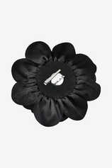 Womens Black Satin Rose Brooch Pin | CicyBell