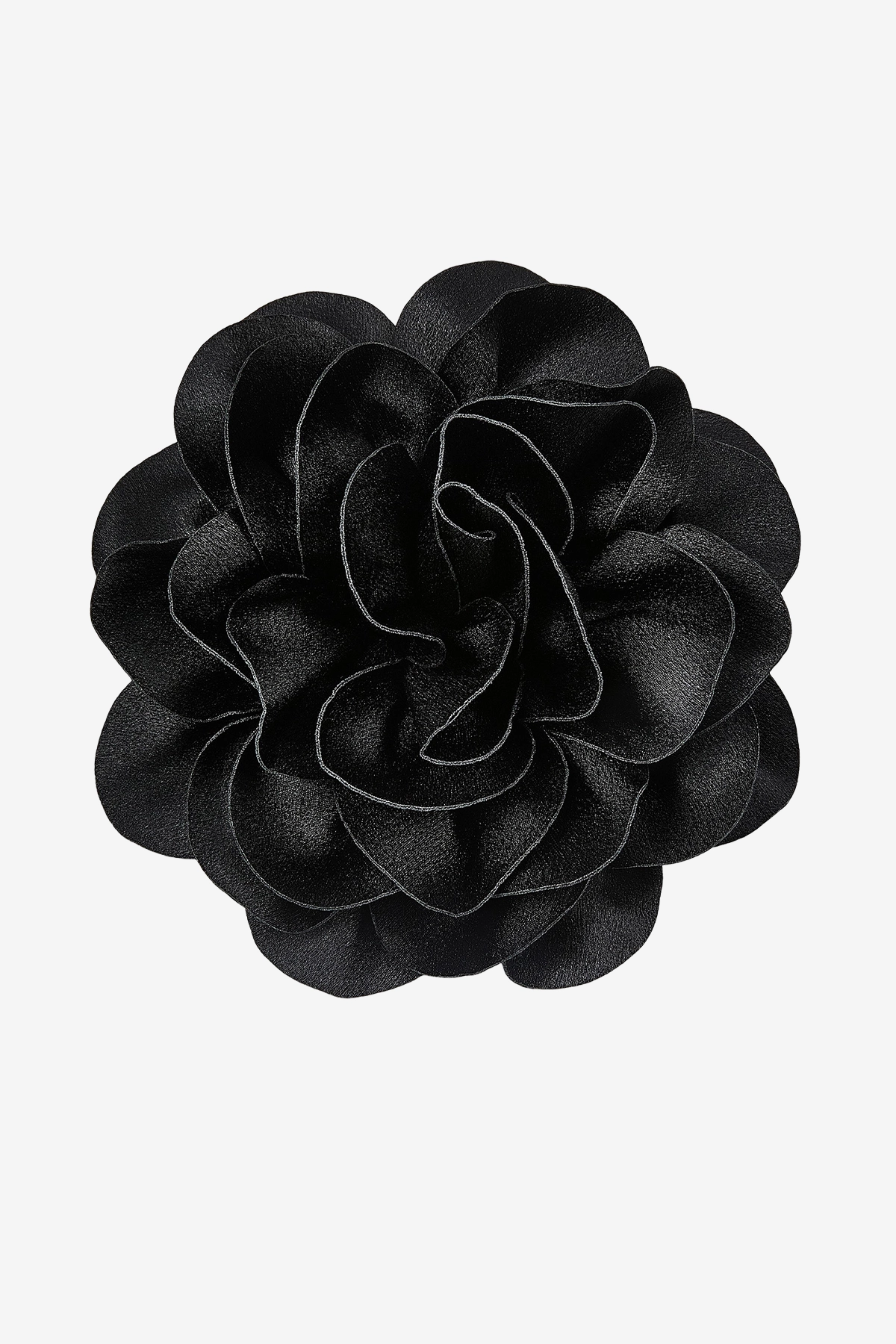 Womens Black Satin Rose Brooch Pin | CicyBell
