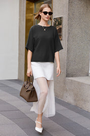 Cicy Bell Womens Black Half Sleeve Sweaters