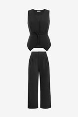 Womens Black 2 Piece V Neck Outfits | CicyBell