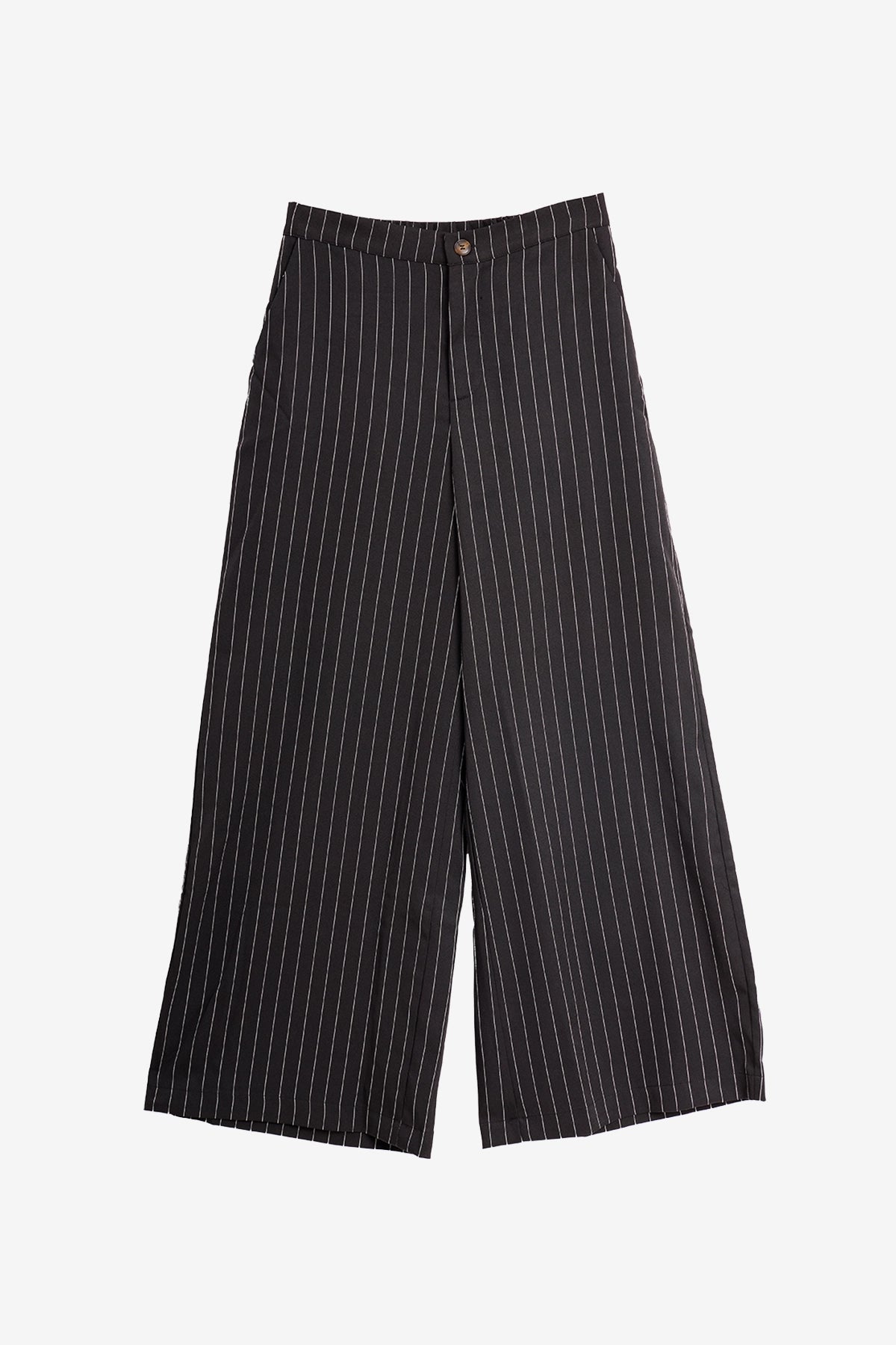 Cicy Bell Women's 2-Piece Pinstripe Vest Set featuring a tailored button-down vest with an adjustable back tie and high-waisted wide-leg pants. This sophisticated pinstripe power suit offers a flattering elongating silhouette for office meetings.
