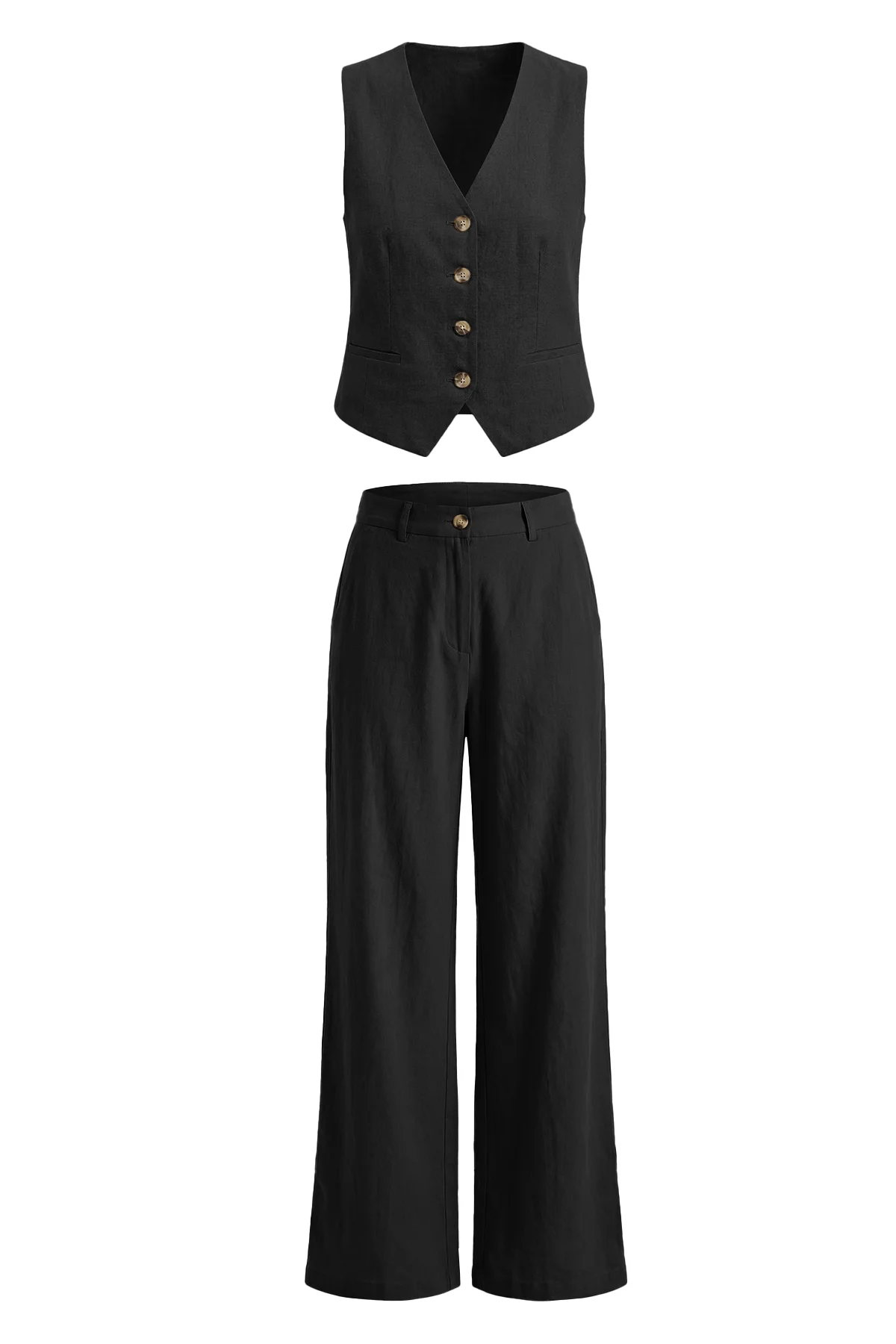 Womens Black V Neck 2 Piece Outfits | CicyBell