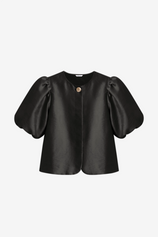 Cicy Bell Women's Satin Blouse featuring trendy balloon sleeves and a classic button-up front. This loose-fit silky top with a premium satin texture is perfect for office meetings or a weekend brunch.