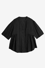 Womens Black Peplum Button Down Shirts | CicyBell
