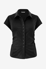 Womens Black Summer Button Down Shirts  | CicyBell