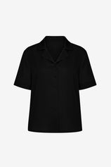 Womens Black Satin Button Down Shirts  | CicyBell