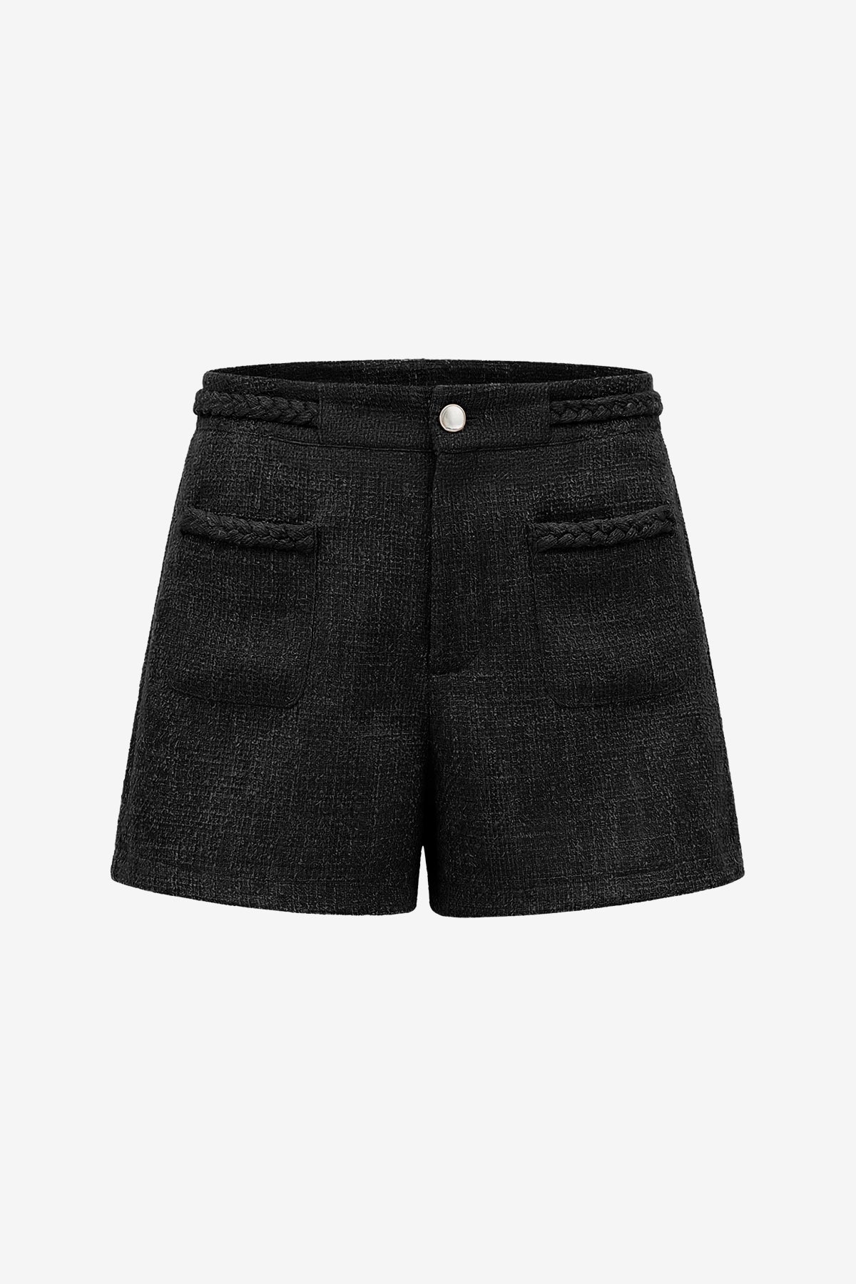 Womens Black Tweed Summer Shorts | CicyBell