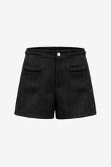 Womens Black Tweed Summer Shorts | CicyBell