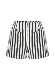 Womens Black Summer Striped Shorts | CicyBell
