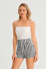 Womens Black Summer Striped Shorts 3