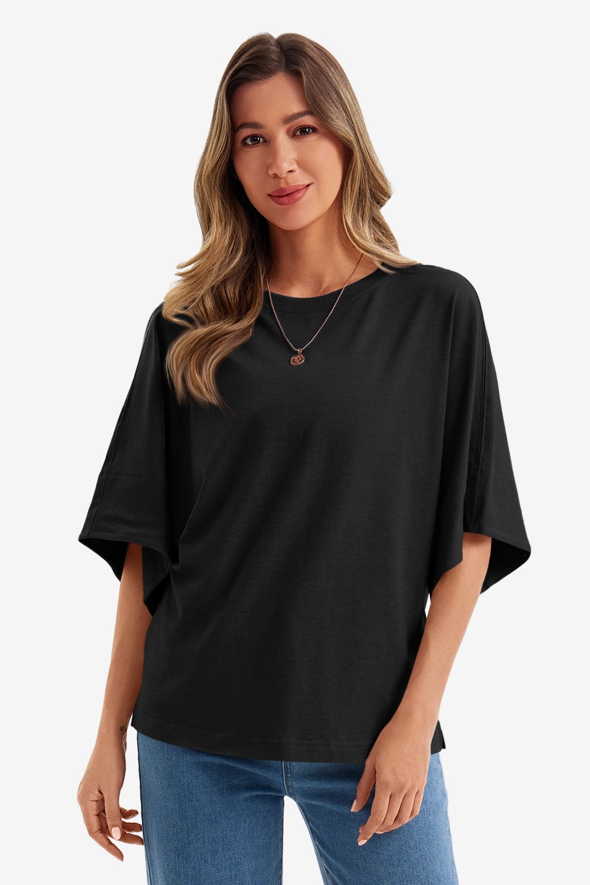 Womens Black Half Sleeve T-Shirts | CicyBell