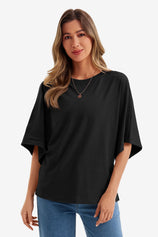 Womens Black Half Sleeve T-Shirts | CicyBell