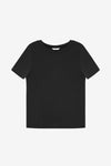 CicyBell Women's Black Summer Tee - Super-soft relaxed crewneck t-shirt with stretchy fit. Breathable cotton blend basic top for gym, travel, or casual everyday layers.