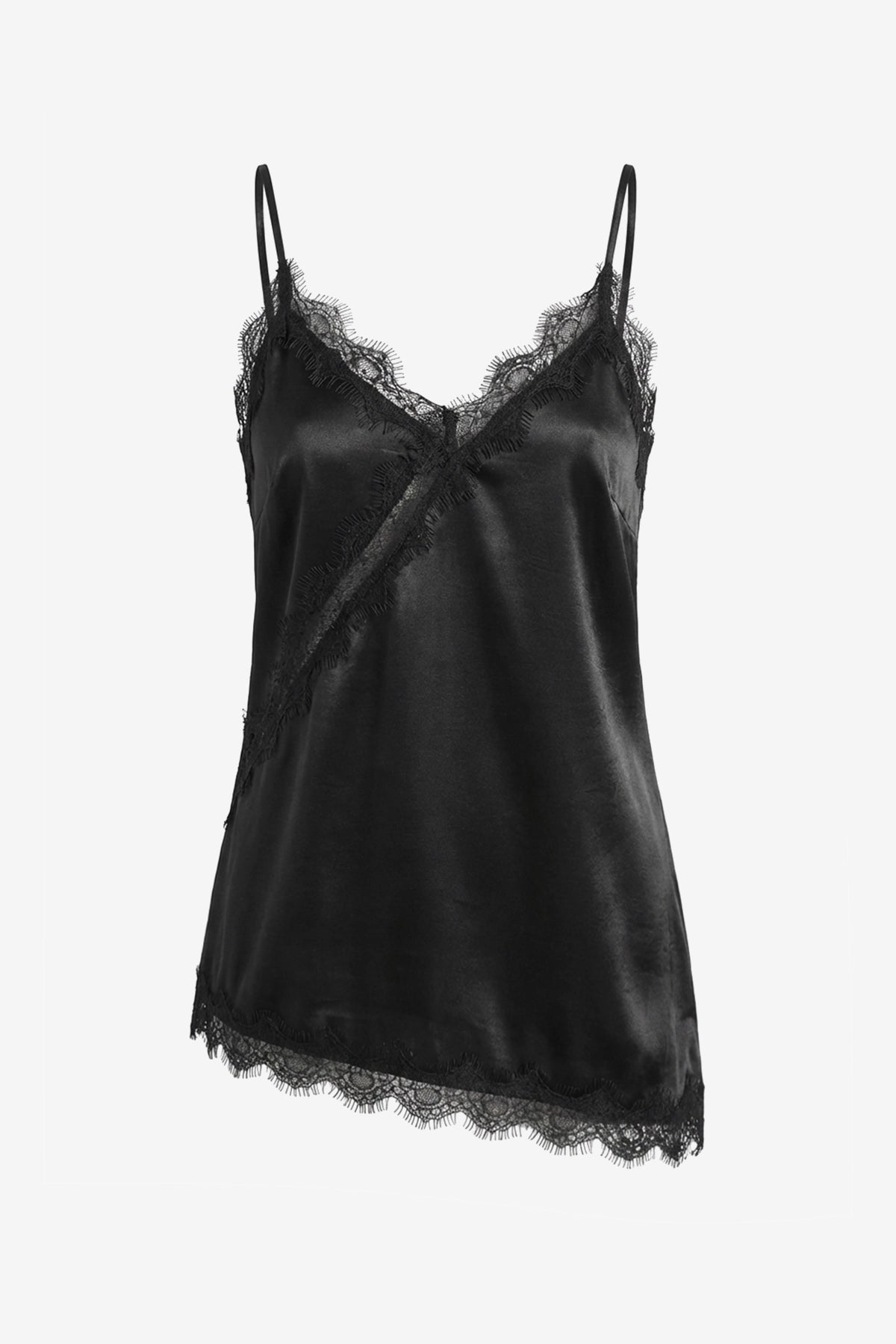 Women Black Summer Satin Cami Tops | CicyBell