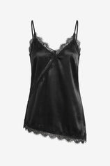 Women Black Summer Satin Cami Tops | CicyBell
