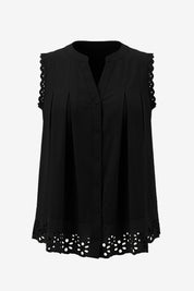 Womens Black Summer Eyelet Tank Tops | CicyBell