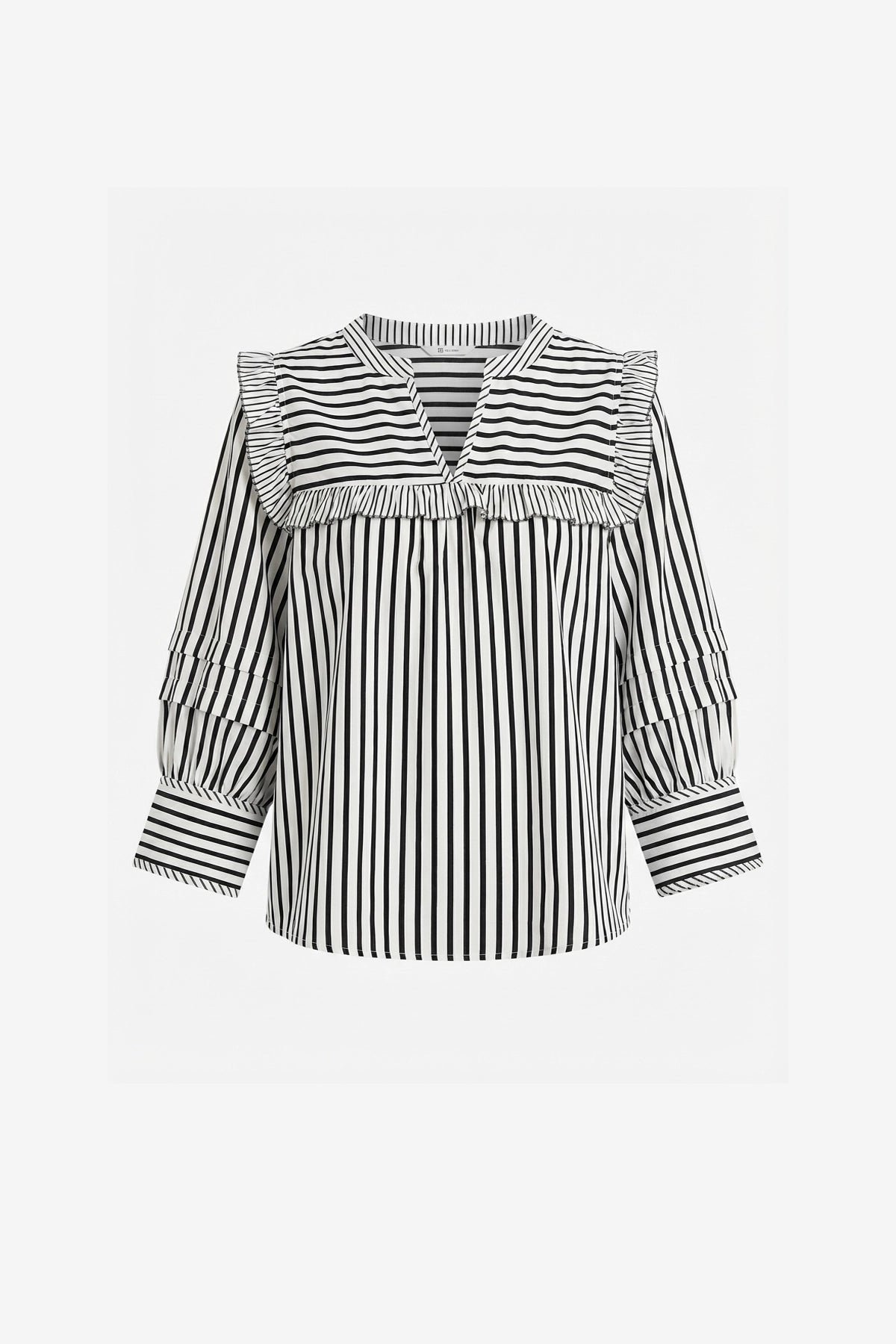 Womens Black Striped Babydoll Tops | CicyBell