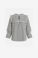 Womens Black Striped Babydoll Tops | CicyBell