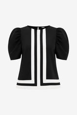 Womens Black Summer Puff Sleeve Blouses  | CicyBell