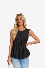 Womens Black Peplum Casual Babydoll Tops | CicyBell