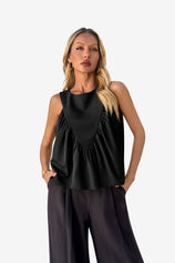 Womens Black Peplum Babydoll Tank Tops | CicyBell