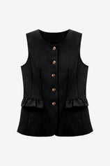 Womens Black Blazer Vest Tops  | CicyBell