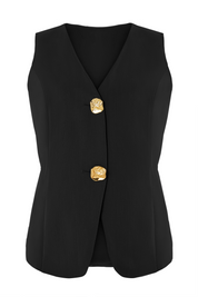 Cicy Bell Womens Black V Neck Vest Tops