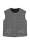 CicyBell Women's Striped Sweater Vest with gold button accents. This sleeveless nautical crewneck knit top is a business casual essential, perfect for office meetings or weekend brunch.