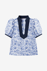 Womens Blue Puff Sleeve Blouses | CicyBell