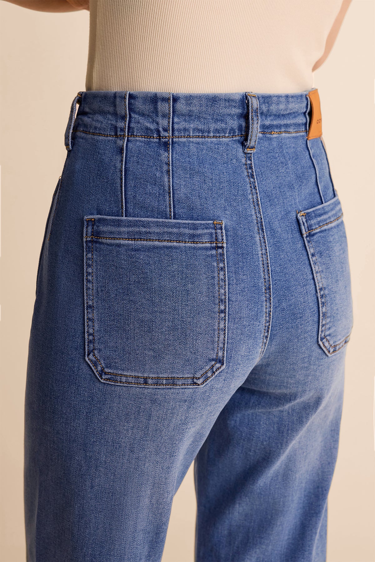 Womens Blue Straight Leg High Waisted Jeans | CicyBell