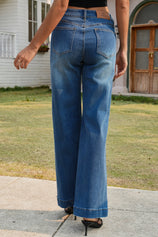Womens Blue Wide Leg Jeans | CicyBell