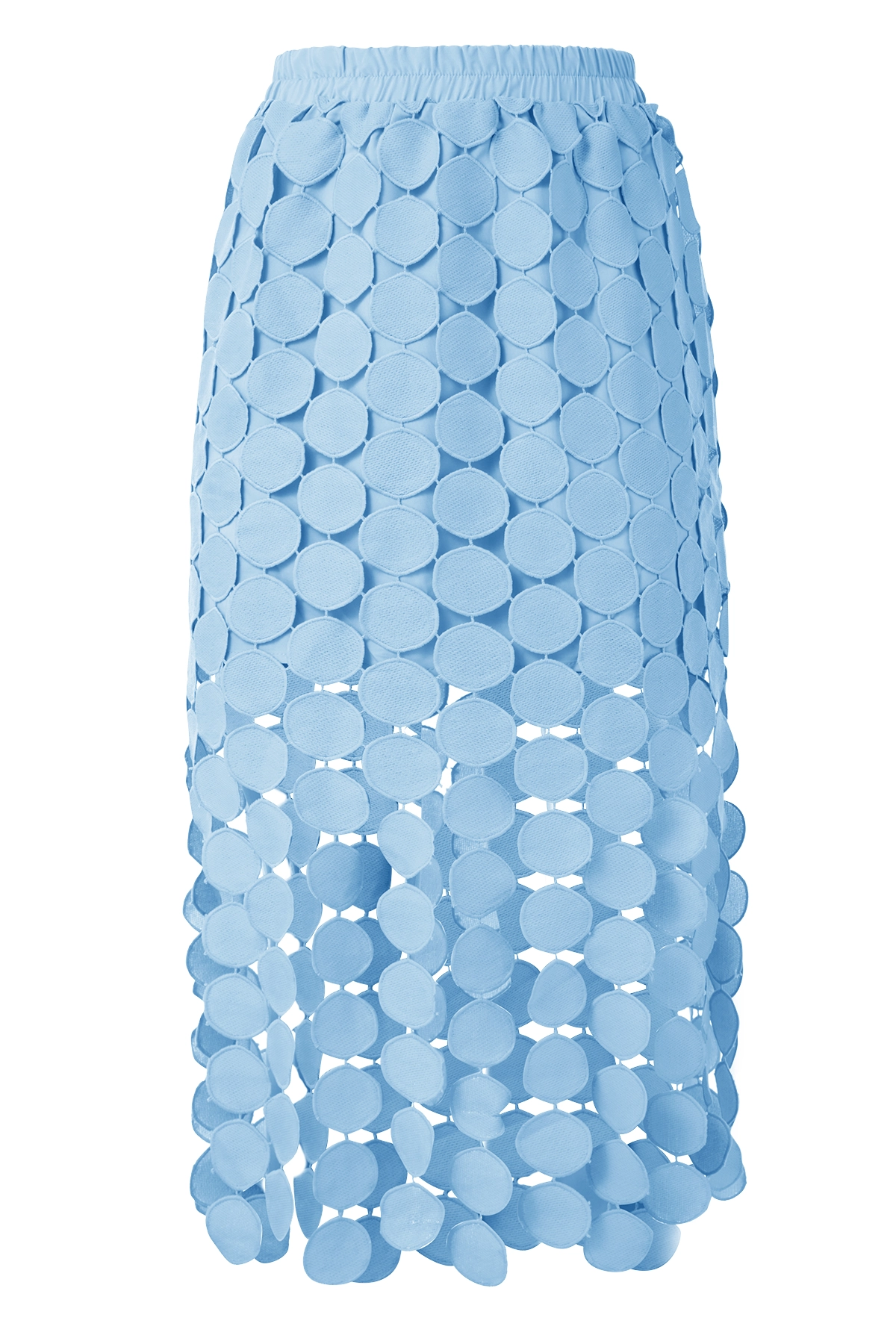 Cicy Bell Womens Blue Hollow Out Fringe Hem Maxi Skirts