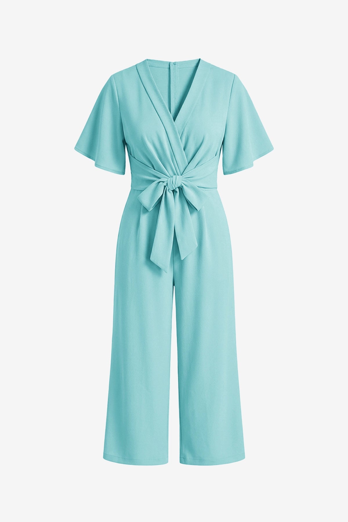 Womens Blue Wide Leg Long Pants Rompers | CicyBell