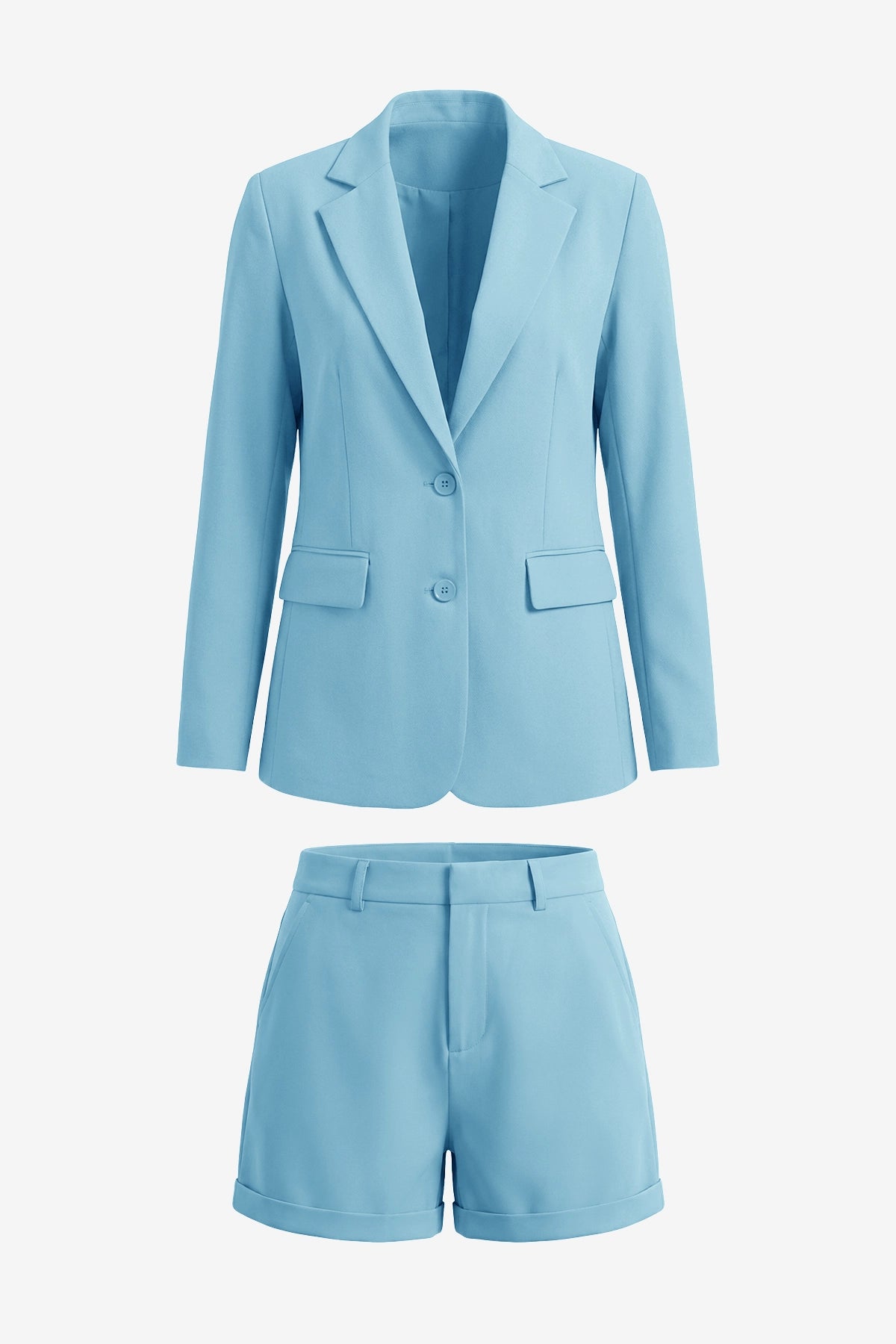 Womens Light  Blue Blazer Matching Shorts Sets | CicyBell