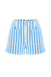 Womens Blue Summer Striped Shorts | CicyBell