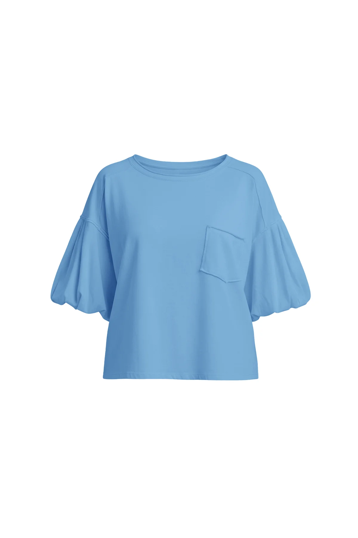 Womens Blue Puff Short Sleeve T-Shirts| CicyBell
