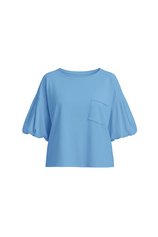 Womens Blue Puff Short Sleeve T-Shirts| CicyBell