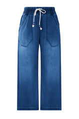 Cicy Bell Womens Blue High Waisted Baggy Jeans