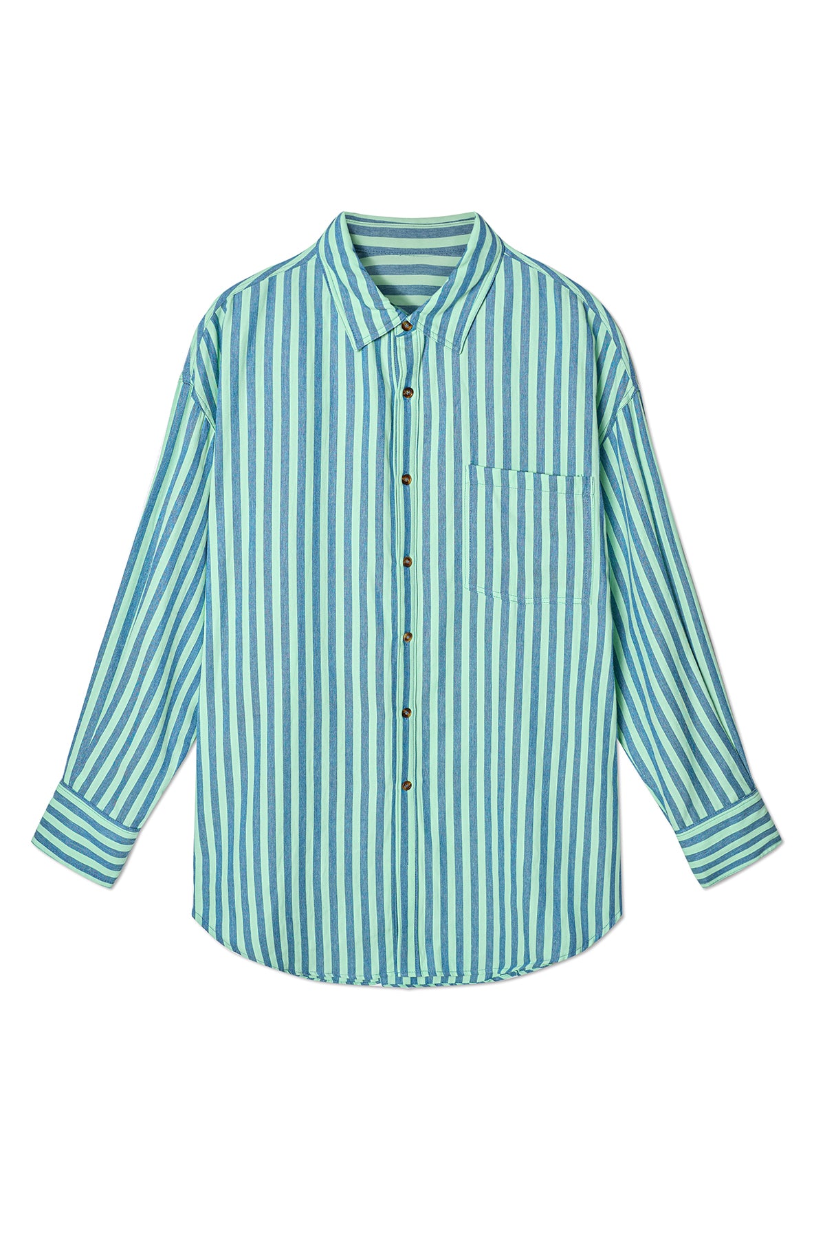 Womens Blue Green Striped Shirts | CicyBell