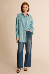 Womens Blue Green Striped Shirts | CicyBell